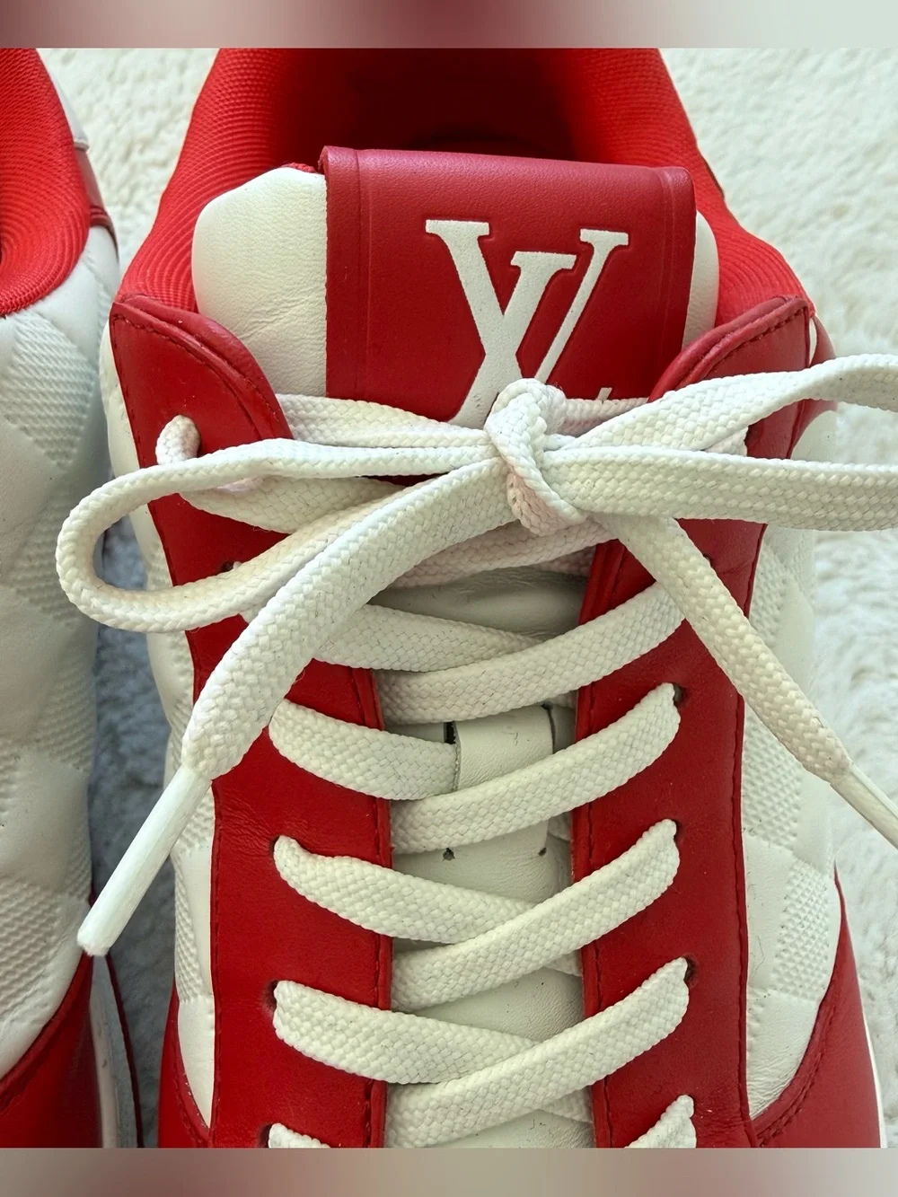 Louis Vuitton Rivoli red/white men sneakers size 10 US Authentic Retail 1275$